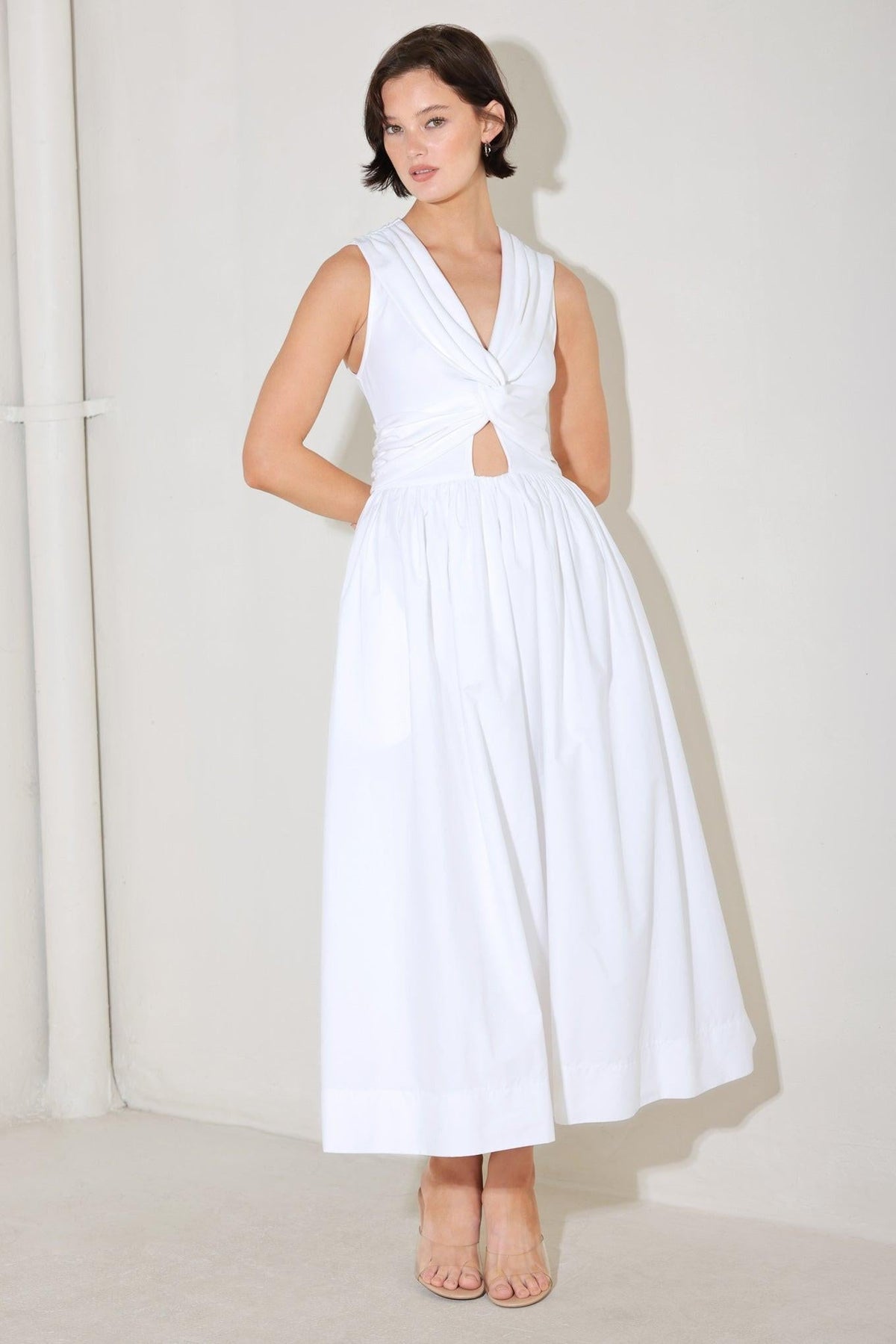 Flying Tomato Angel Veil Solid Midi Dress - MeeeShop Women's Fashion