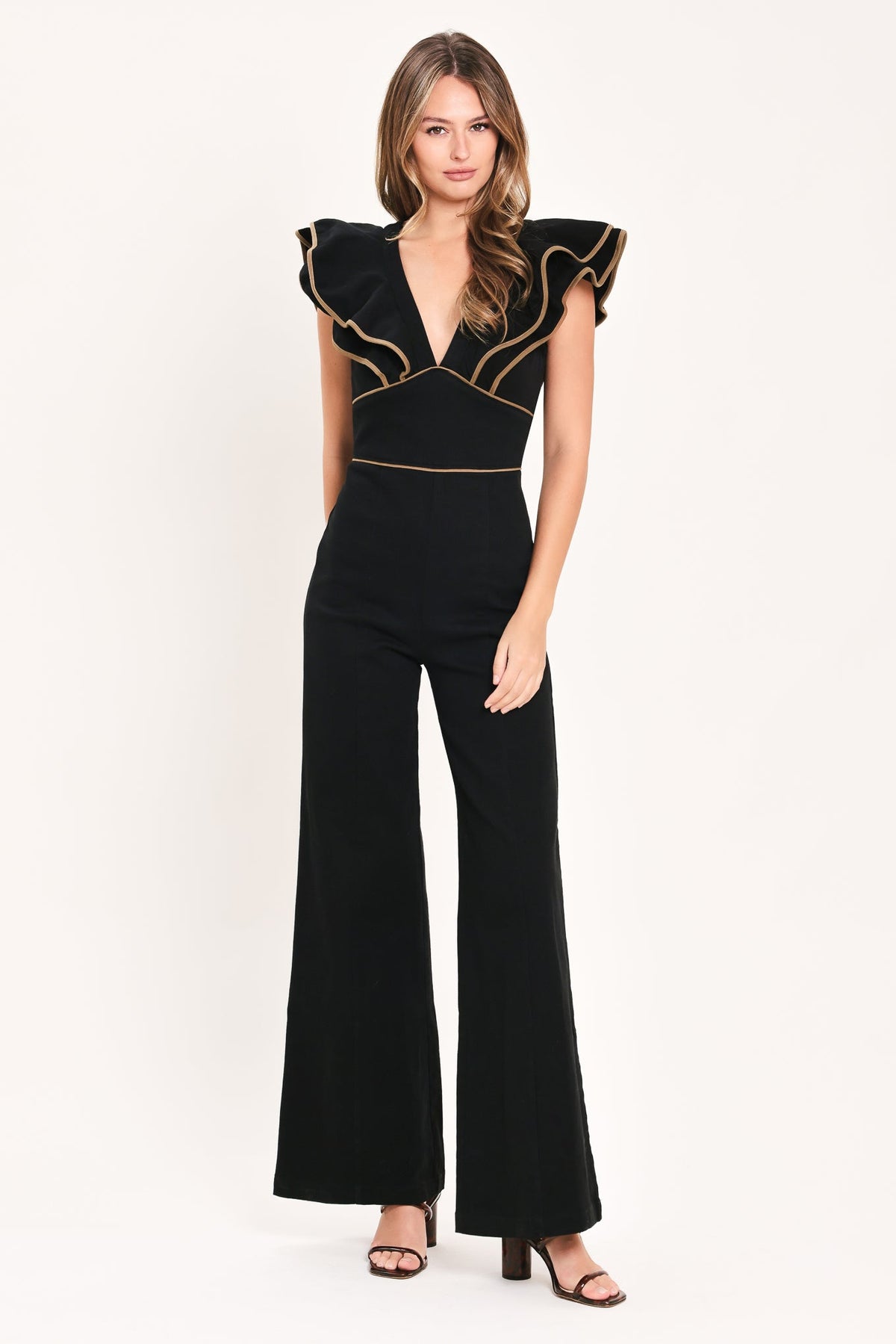 Flying Tomato Black Swan Ascent Woven Jumpsuit in BLACK - Is A Black Jumpsuit Formal (one-piece)