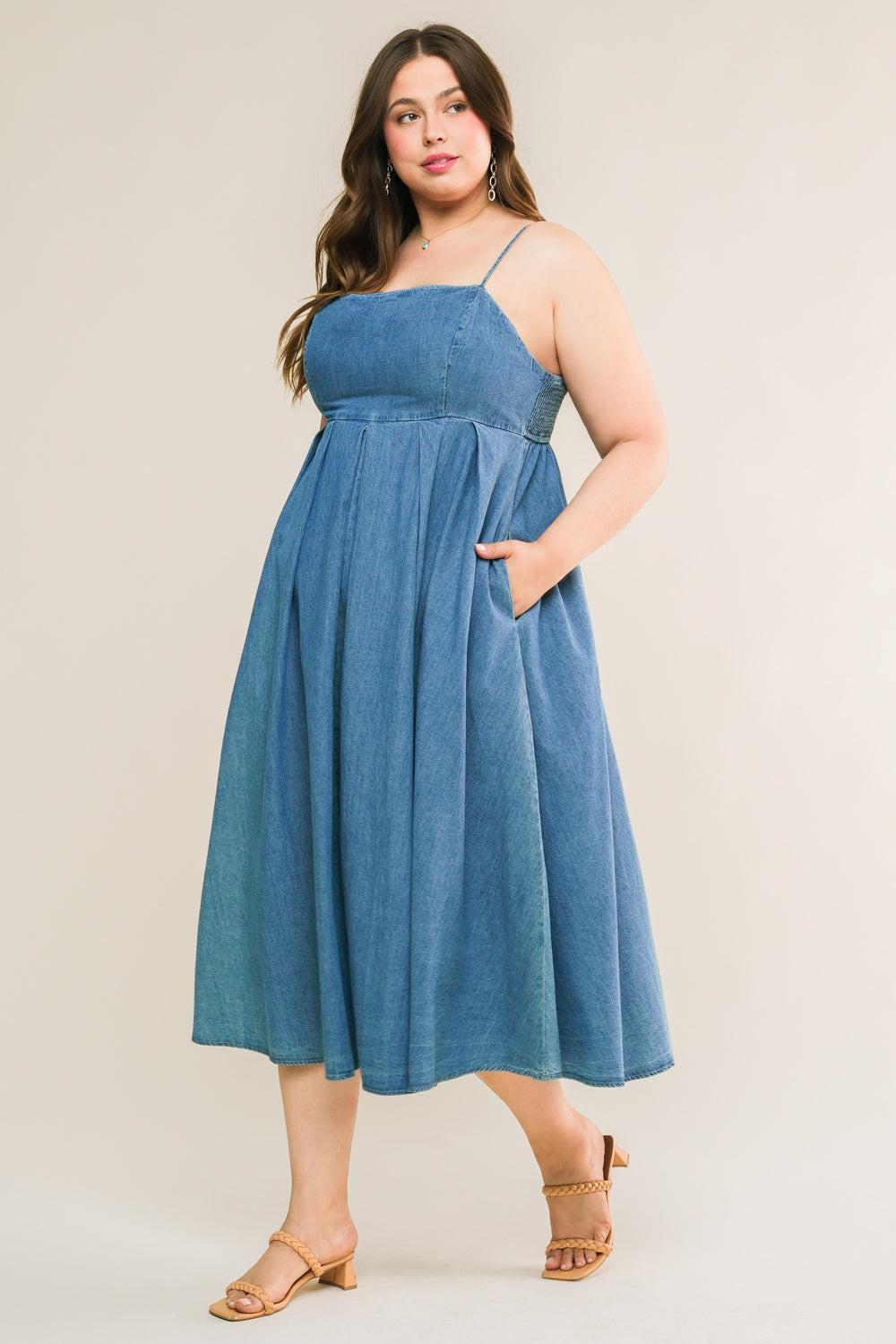 Flying Tomato Captivating Heart Denim Midi Dress view 9