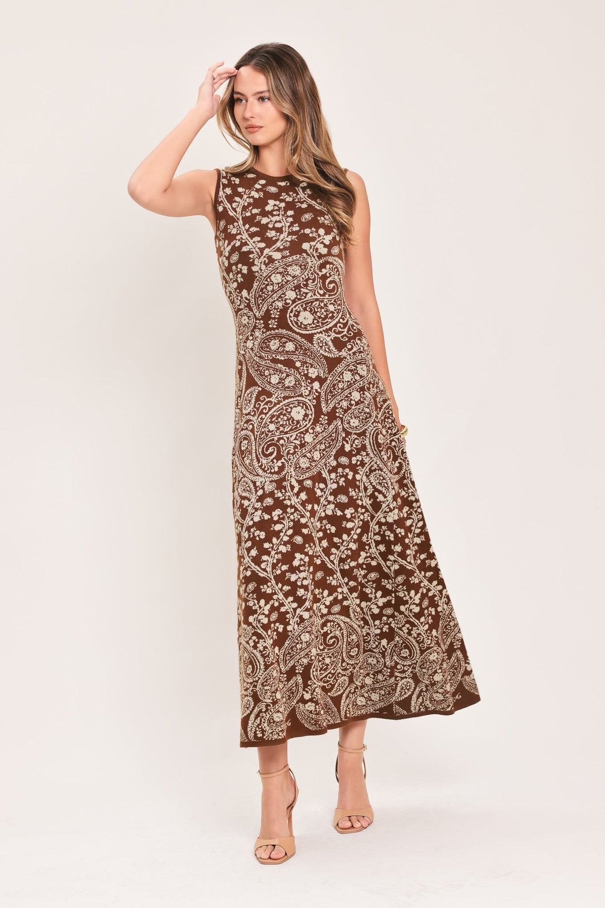 Flying Tomato Hazel Paisley Embrace Jacquard Sweater Midi Dress view 10 - Hazel Sweater Pattern
