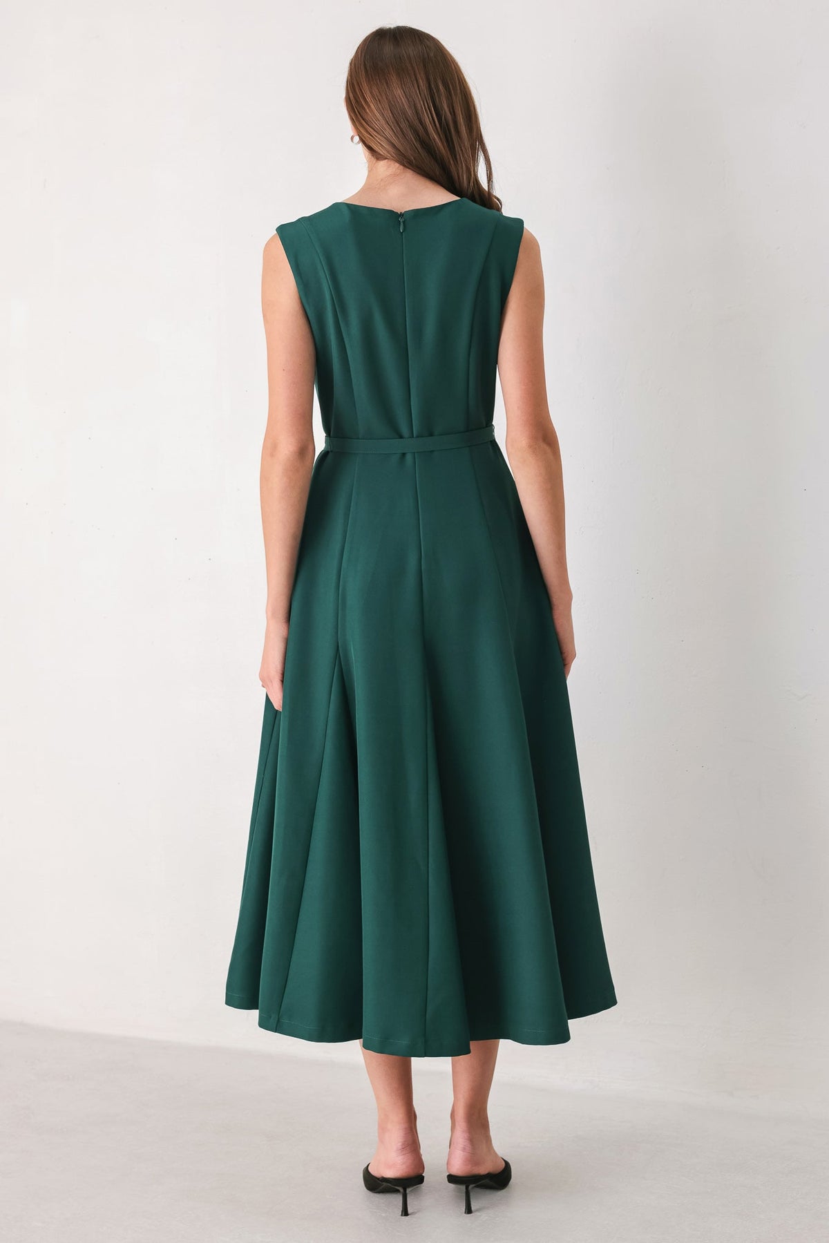 Flying Tomato Hazelnut Ballet Woven Midi Dress view 9