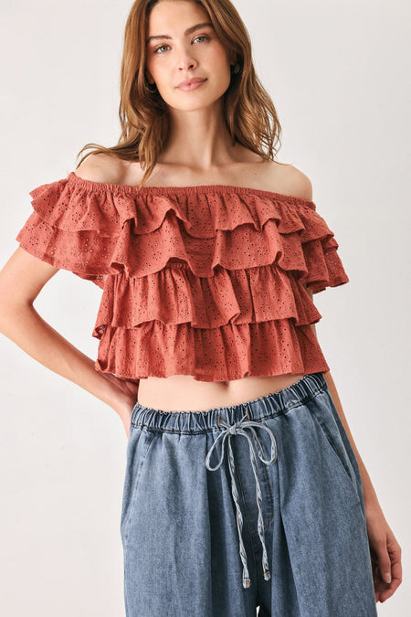 Flying Tomato Lovely Existence Off Shoulder Top