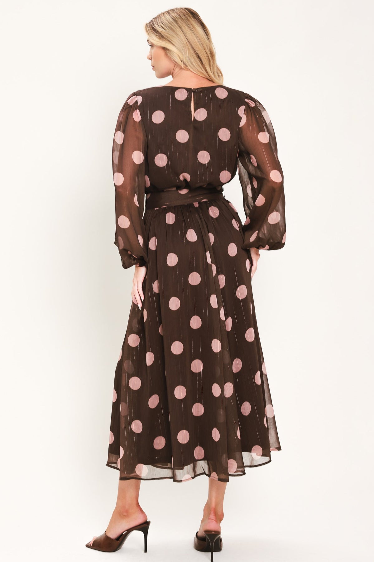 Flying Tomato Mauve Mocha Brown/mauve Statement Midi Dress view 7 - Mocha Mauve Dress