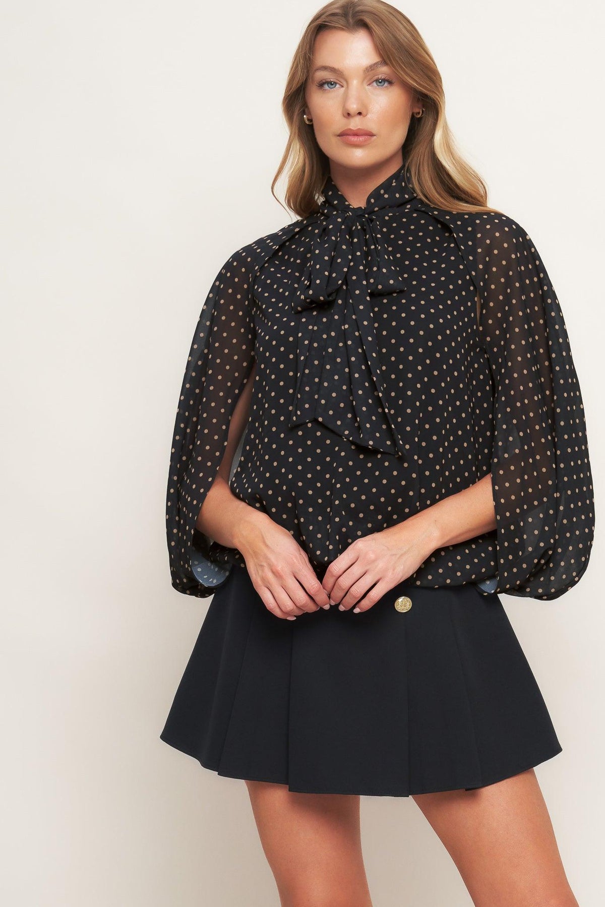 Flying Tomato Midnight Dot Chic Woven Top view 6