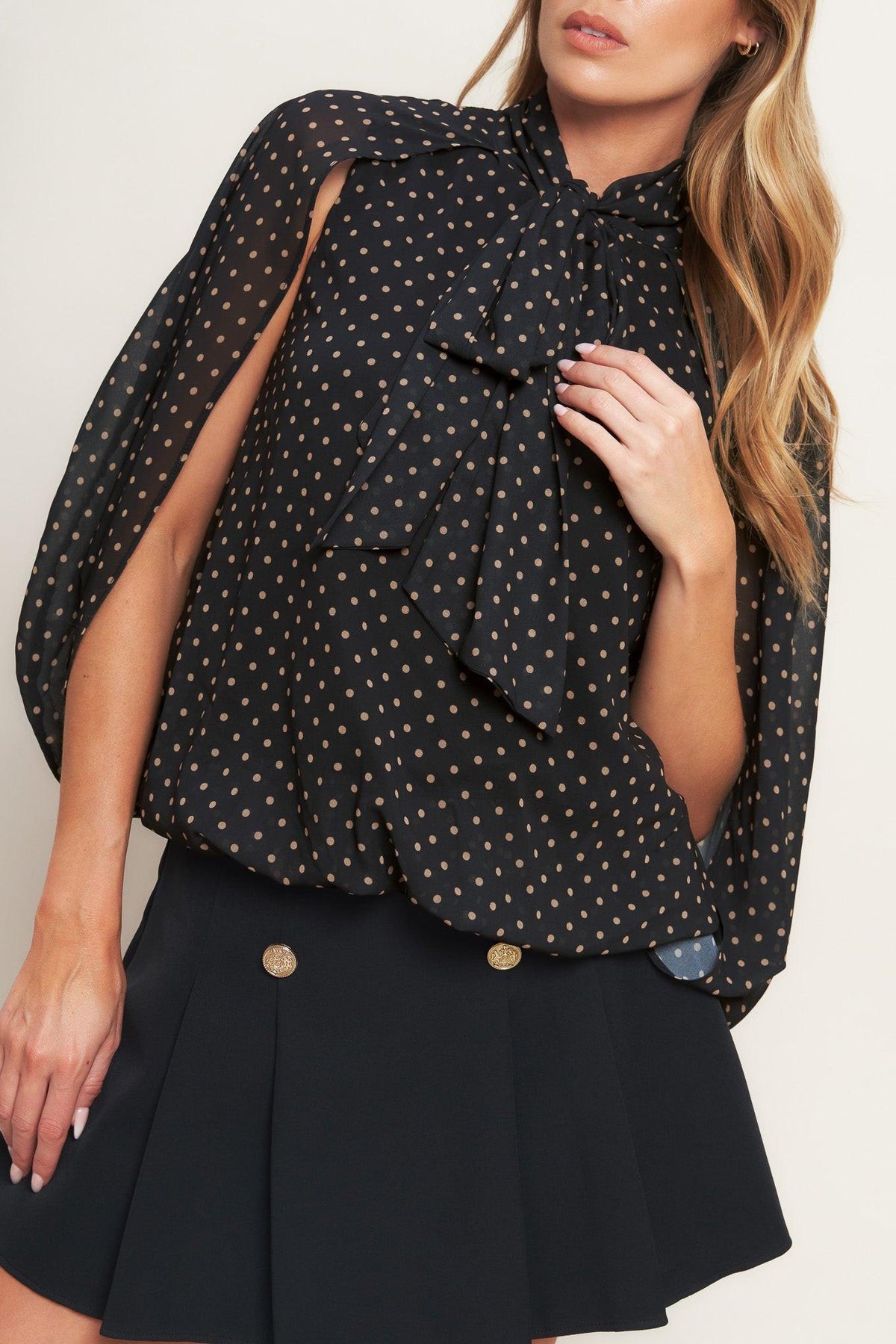 Flying Tomato Midnight Dot Chic Woven Top view 7