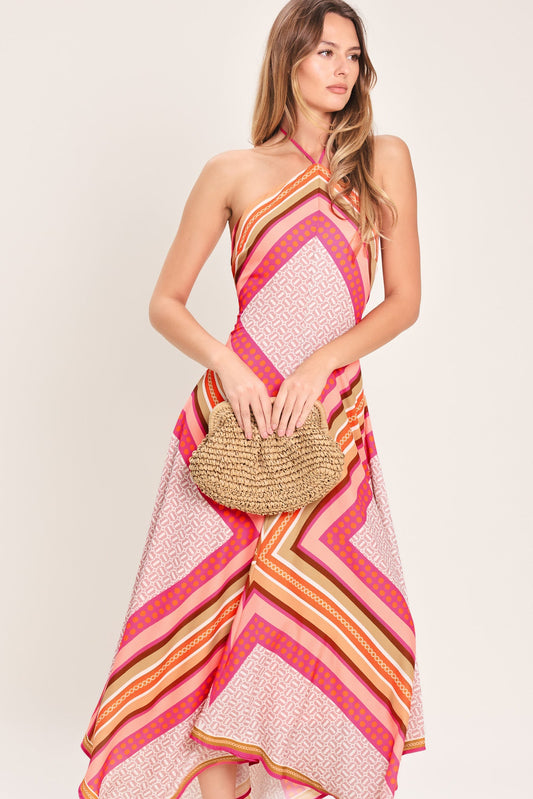 Flying Tomato Paradise Code Woven Midi Dress in BLUE view 2 - Paradise Dress Code