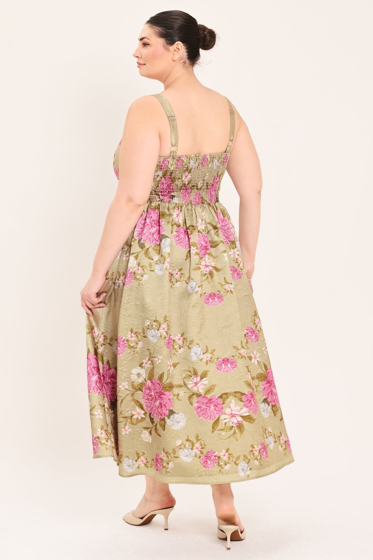 Flying Tomato Sweet Peony Morning Woven Midi Dress - MeeeShop Women's Fashion