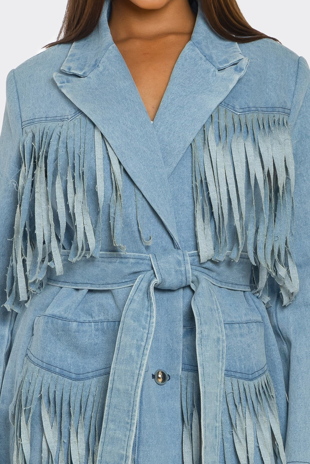Fringed Denim Trench view 6 - Fringed Denim Jacket (bottom)
