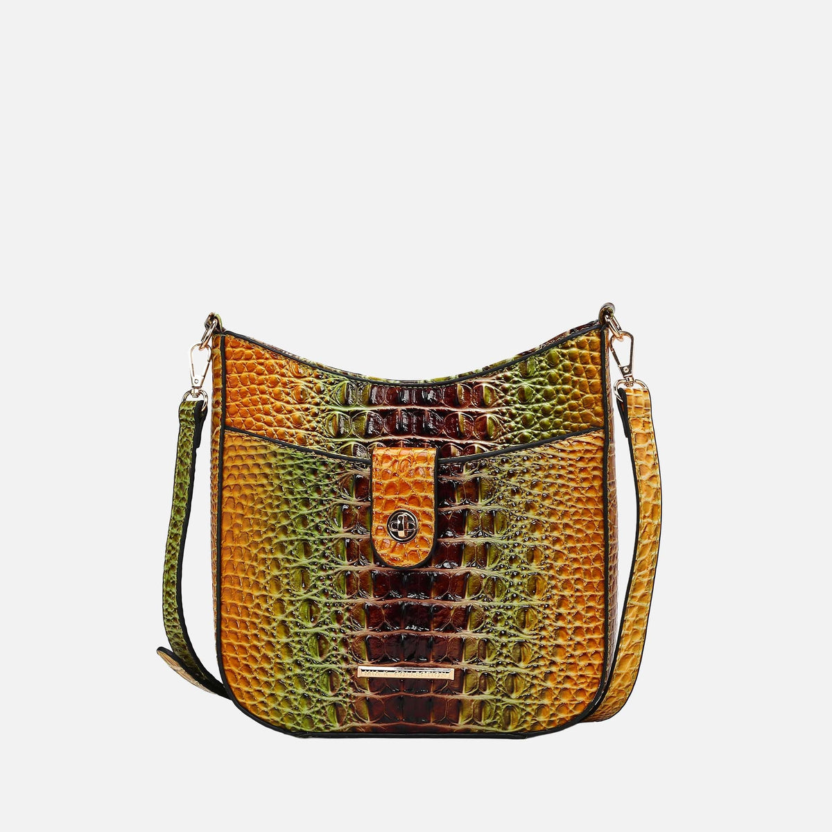 Giovana Gradient Croc Crossbody Bag in Croc Turquoise view 5 - Bag Crossbody