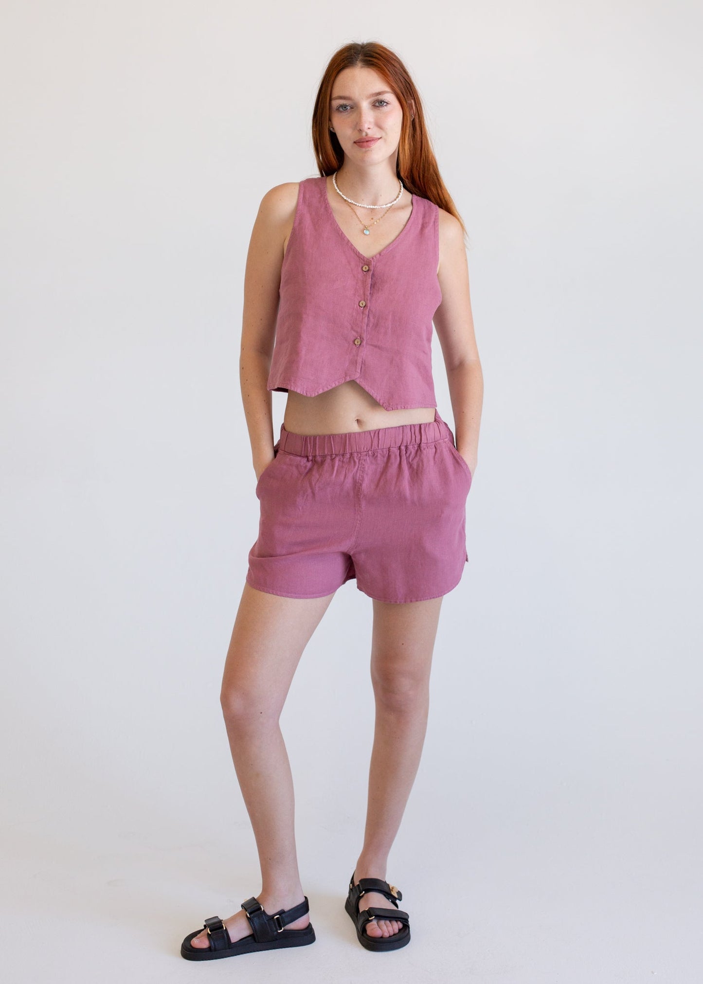 Glee + Co Linen Pull-on Shorts in S view 8 - Linen Shorts Pull And Bear (bottom)