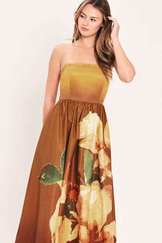 Golden Rose Afterglow Woven Maxi Dress in GREEN view 2 - Golden Rose Dress Love Through A Prism