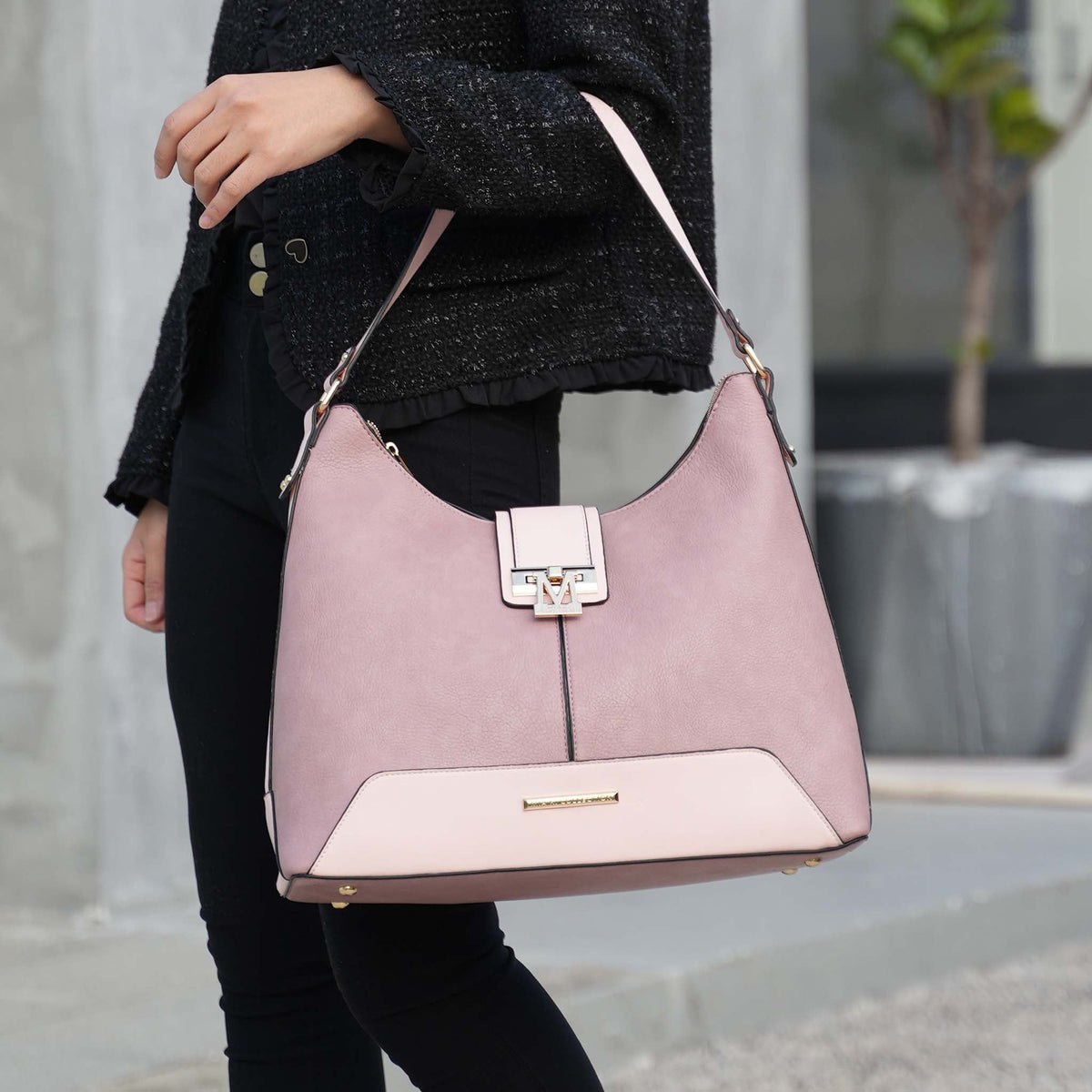 Graciela Hobo Bag and Set in Black view 2 - Set Bag (one-piece)