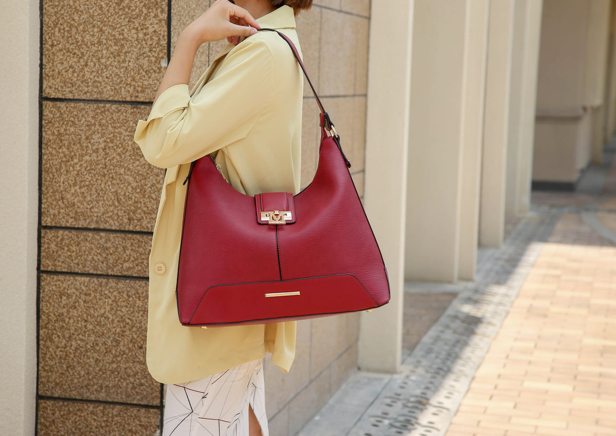Graciela Solid Hobo Bag and Set in Brown view 7 - Set Bag (one-piece)