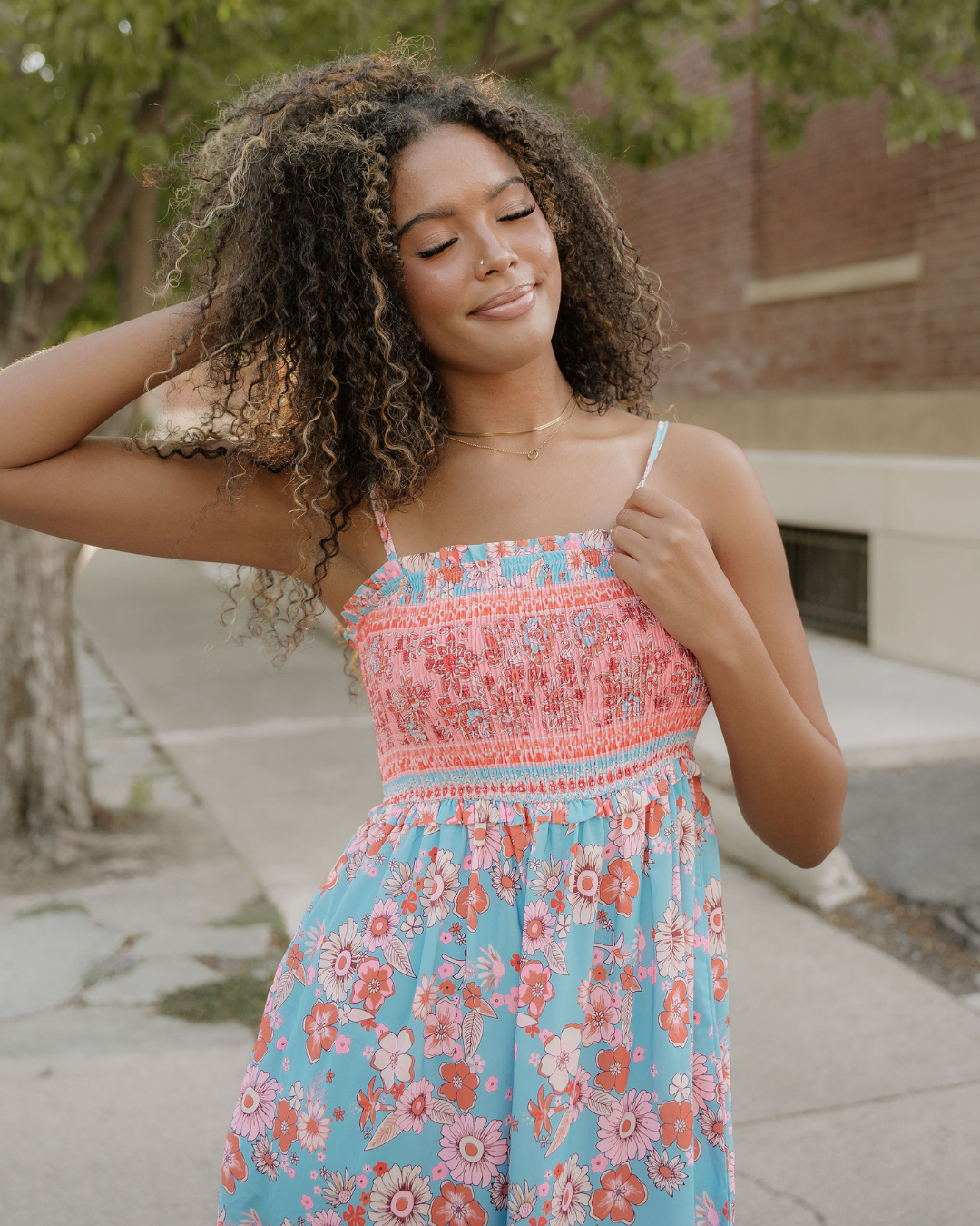 Hattie Bohemian Ethnic Print Spaghetti Straps Vacation Maxi Dress in XL view 4 - Boho Style