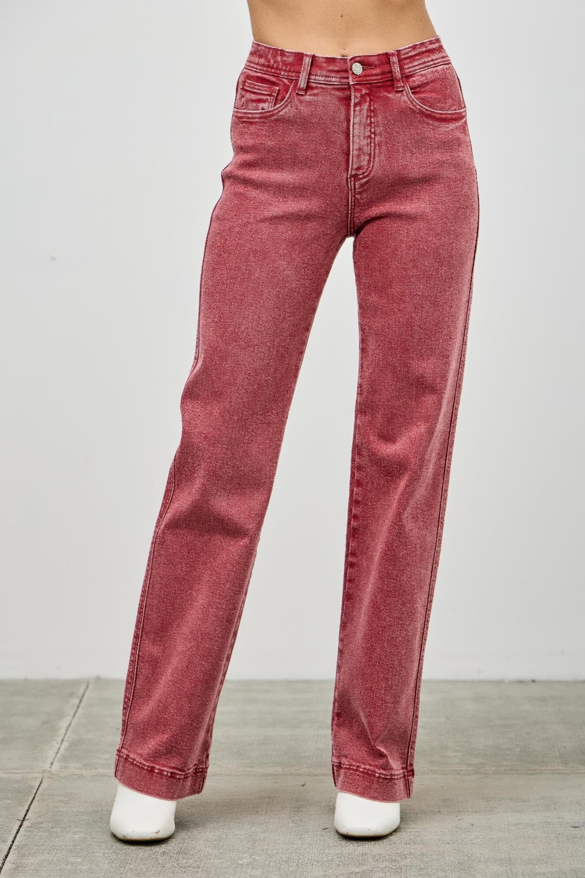 High Rise Slim Wide Straight - MeeeShop Women's Fashion