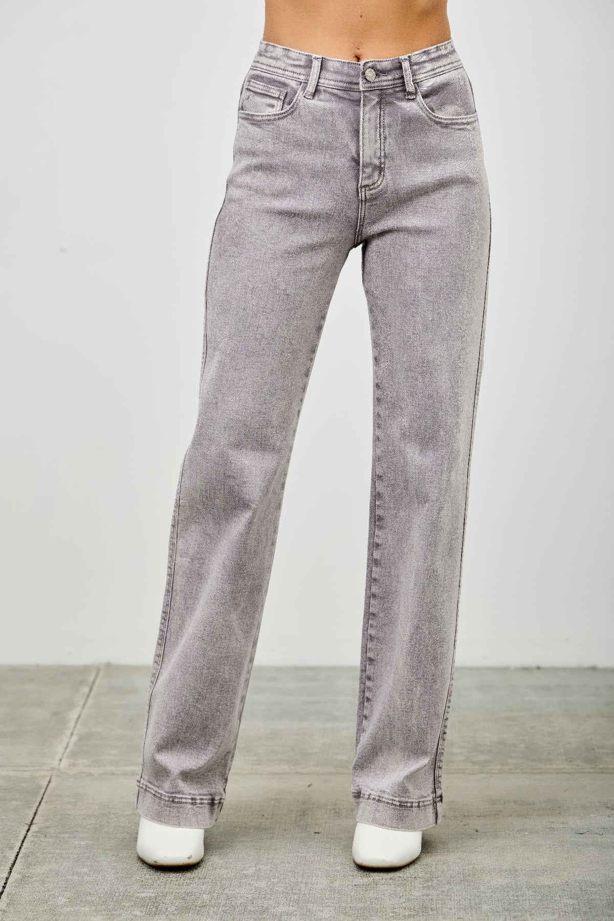 High Rise Slim Wide Straight - MeeeShop Women's Fashion