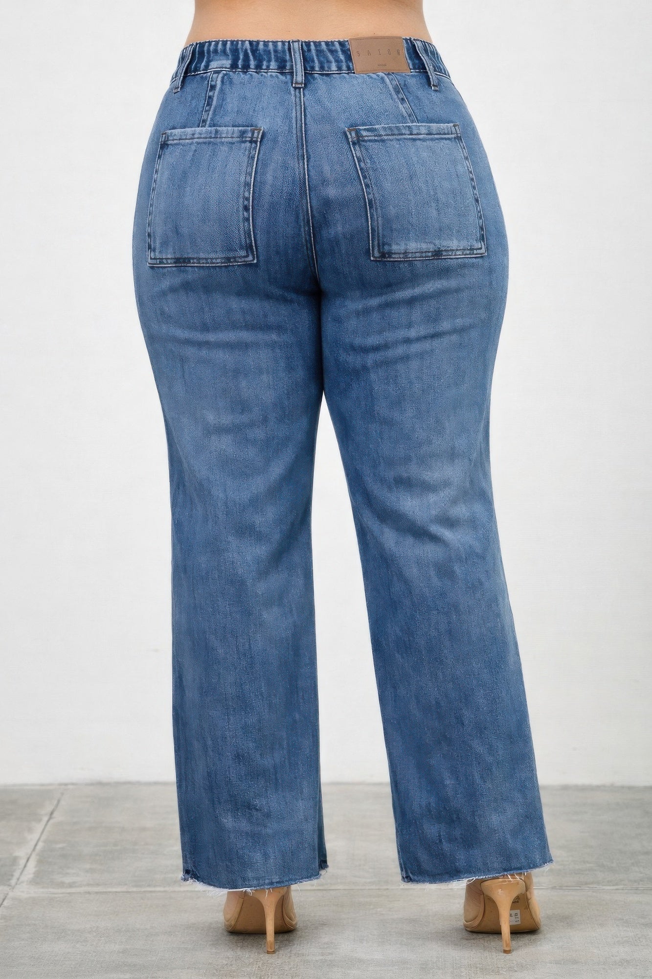 high rise straight High Rise Straight with Front Lines Jeans view 4 (bottom) - shop at us.meeeshop