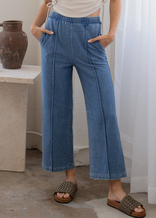 Indigo Pintuck Pant in XS view 2 (bottom)