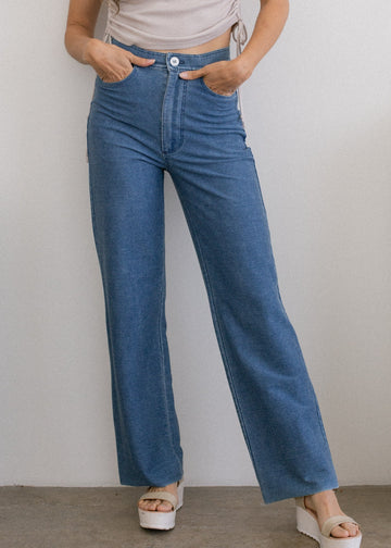 Indigo Wide Leg Pant - MeeeShop Women's Fashion