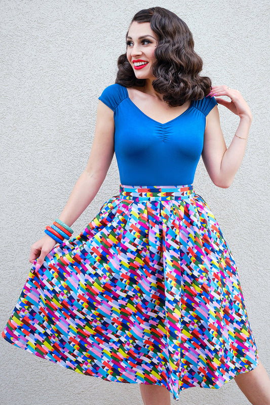 Isabel Top in Peacock Blue in S view 2 - Isabel Peacock