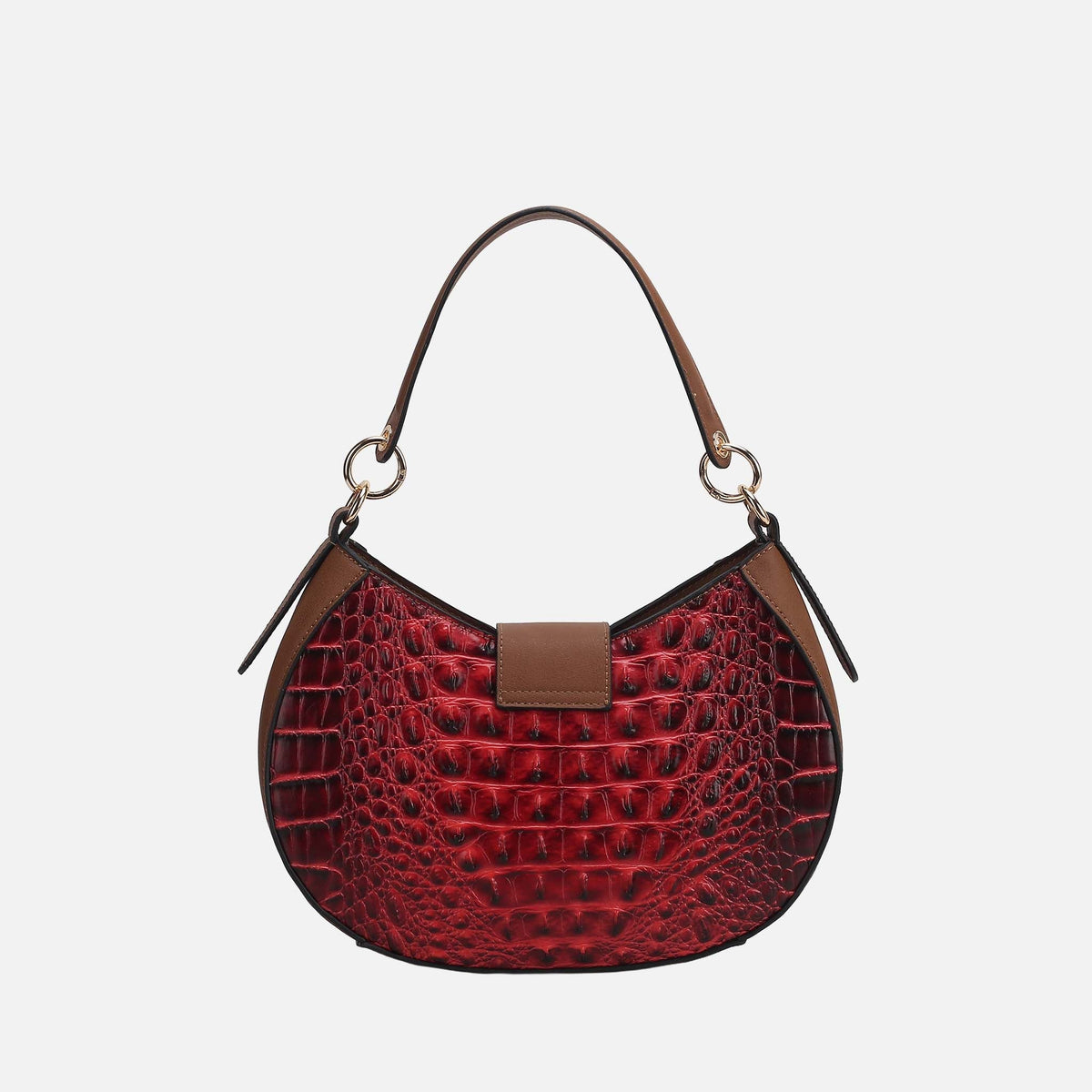 Jain Croc-embossed Shoulder Bag in Croco Chocolate view 3 - Peta Jain Croc Bag