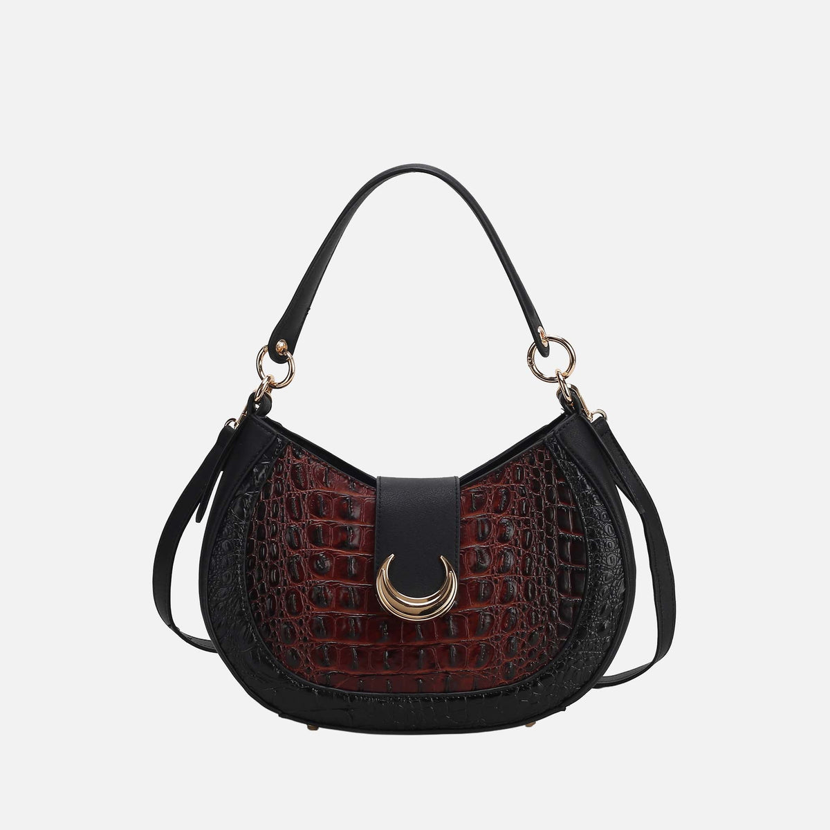 Jain Croc-embossed Shoulder Bag in Croco Purple view 7 - Peta Jain Croc Bag