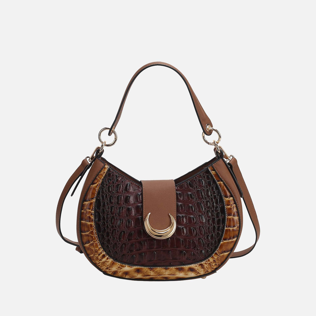 Jain Croc-embossed Shoulder Bag in Croco Yellow view 8 - Peta Jain Croc Bag