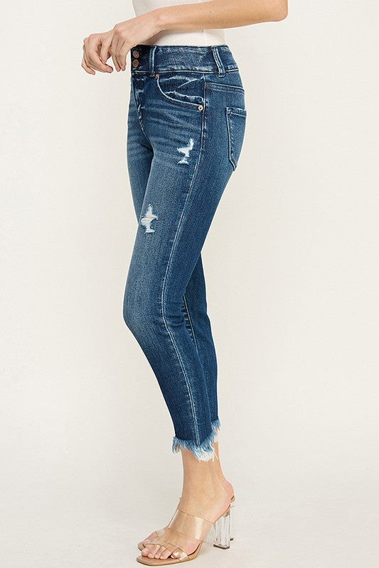 Josephine High Rise Ankle Skinny with Double Button Jeans in 5 (26) view 3 - High-Waisted (bottom)