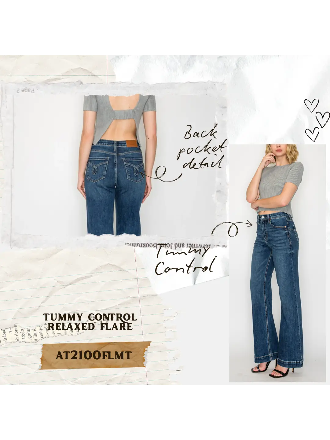 Josephine Tummy Control High Rise Relaxed Holly Flare Jeans view 10 - High-Waisted (bottom)
