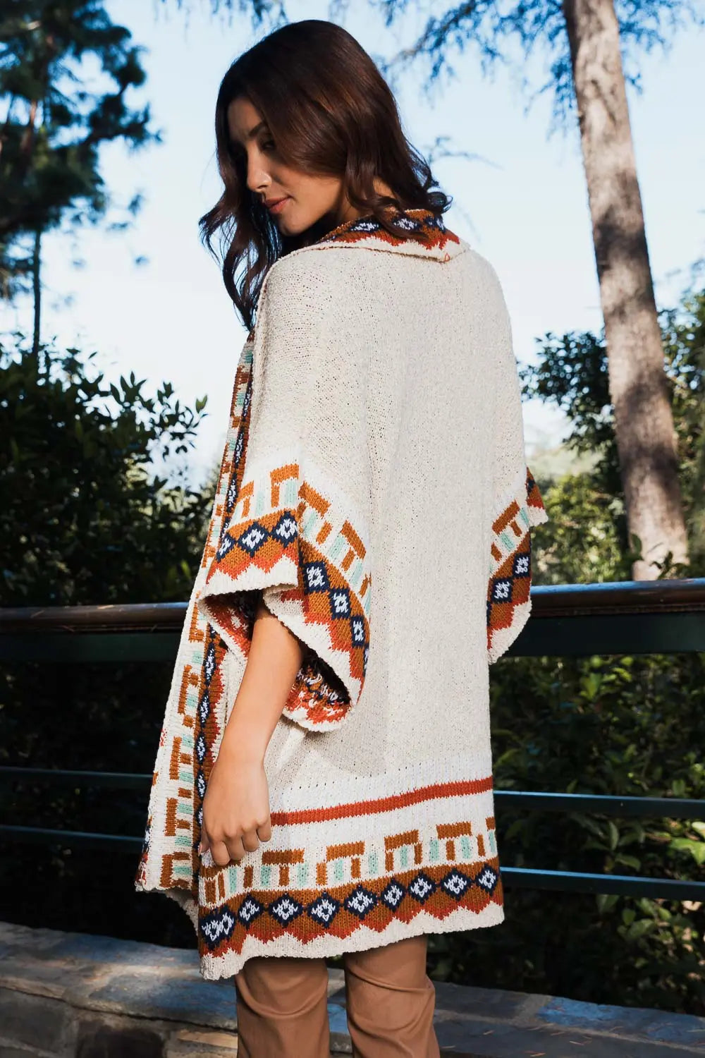Kachina Tapestry Knit Cardigan Ruana Top - MeeeShop Women's Fashion