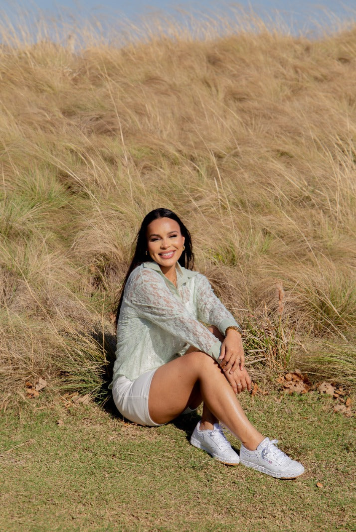 Kathryn Classic Button-up, Mint Lace view 9 (top)