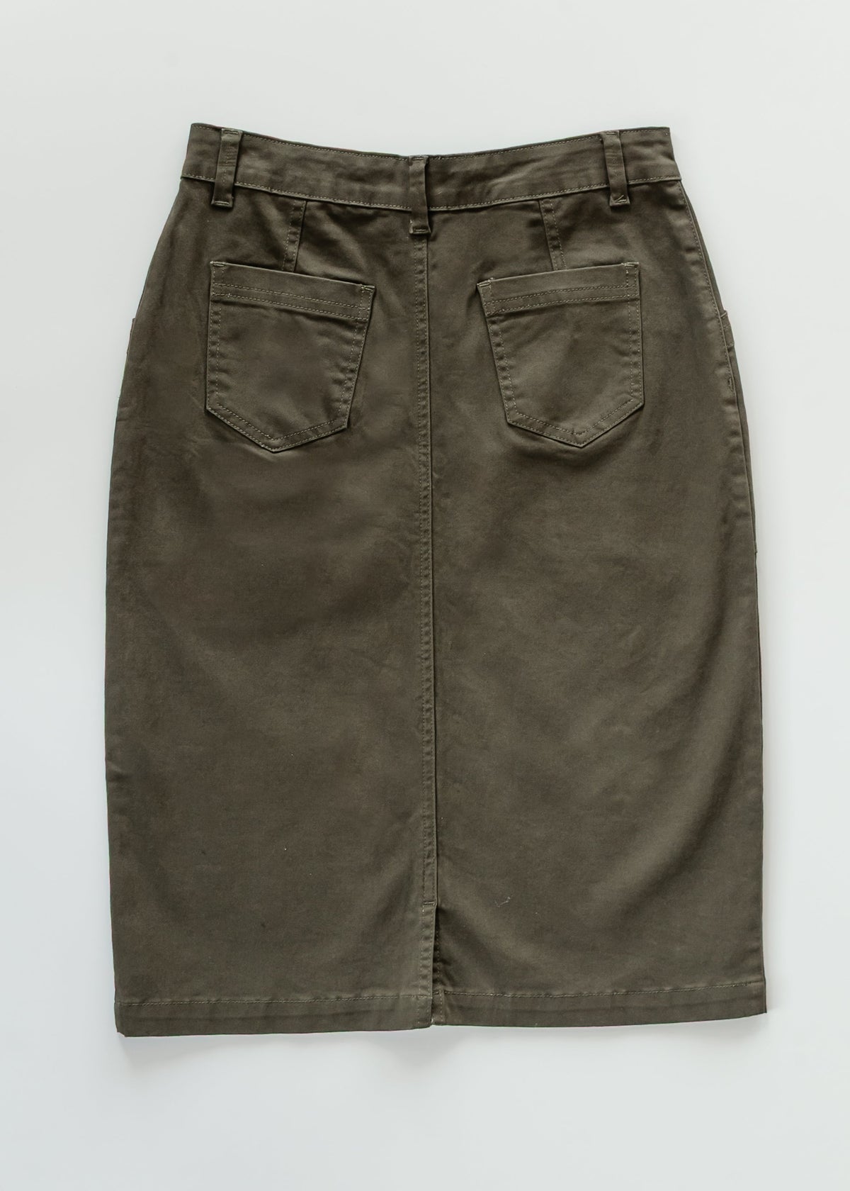 Kennedy Olive Midi Denim Skirt view 14 (dress)