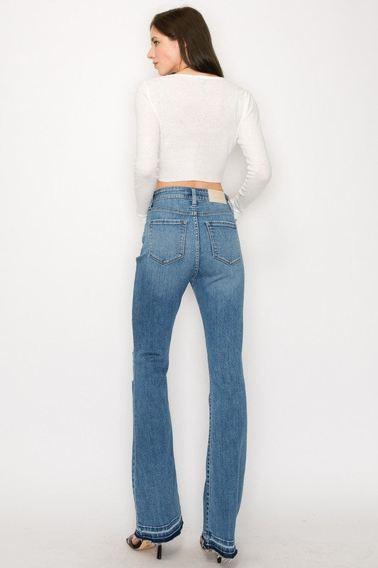 Kinsley plus High Rise Skinny Bootcut with Release Hem Jeans view 7 - High-Waisted (bottom)