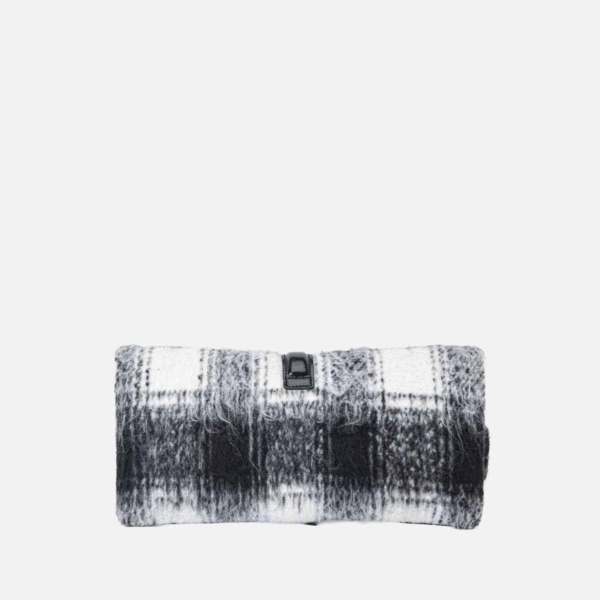 Koumei Faux Fur Clutch Bag in Black Check view 3 - Koumei Fashion