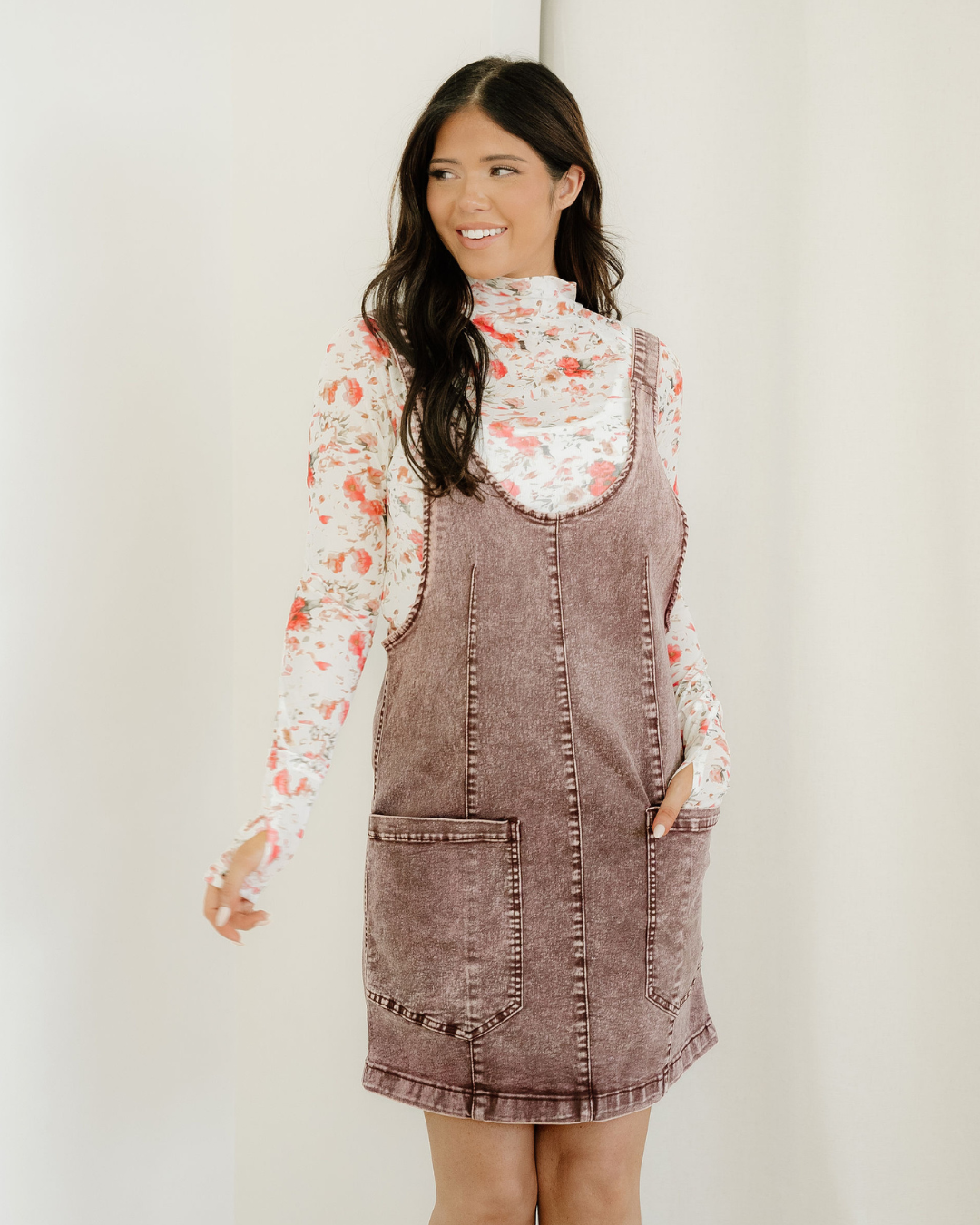 Kylie Vintage Washed Denim V Neck Suspender Mini Dress in M view 2 - Kylie Jenner Vintage Dress