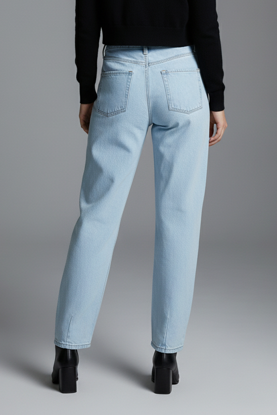Lane Tapered Mid Rise Wide Baggy Jeans in 9 (28) view 4 - Lane Pants Tapered Leg (bottom)