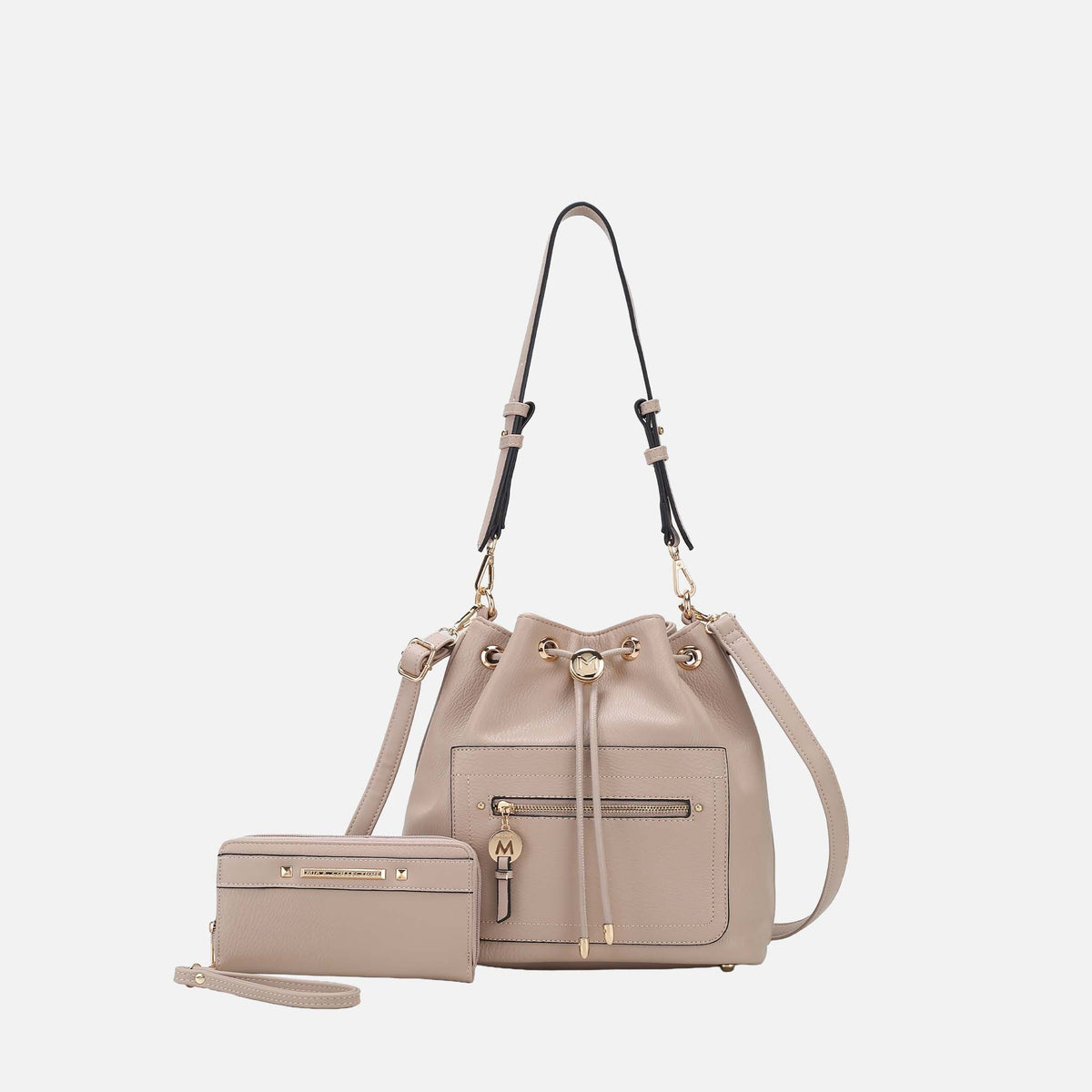 Larissa Bucket Bag and Wallet Set in Midnight Blue view 5 - Larissa Mini Bag (one-piece)