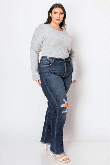 Leah plus High Rise Western Boot Jeans in P-18 view 2 - High-Waisted - Jeans Boot (bottom)