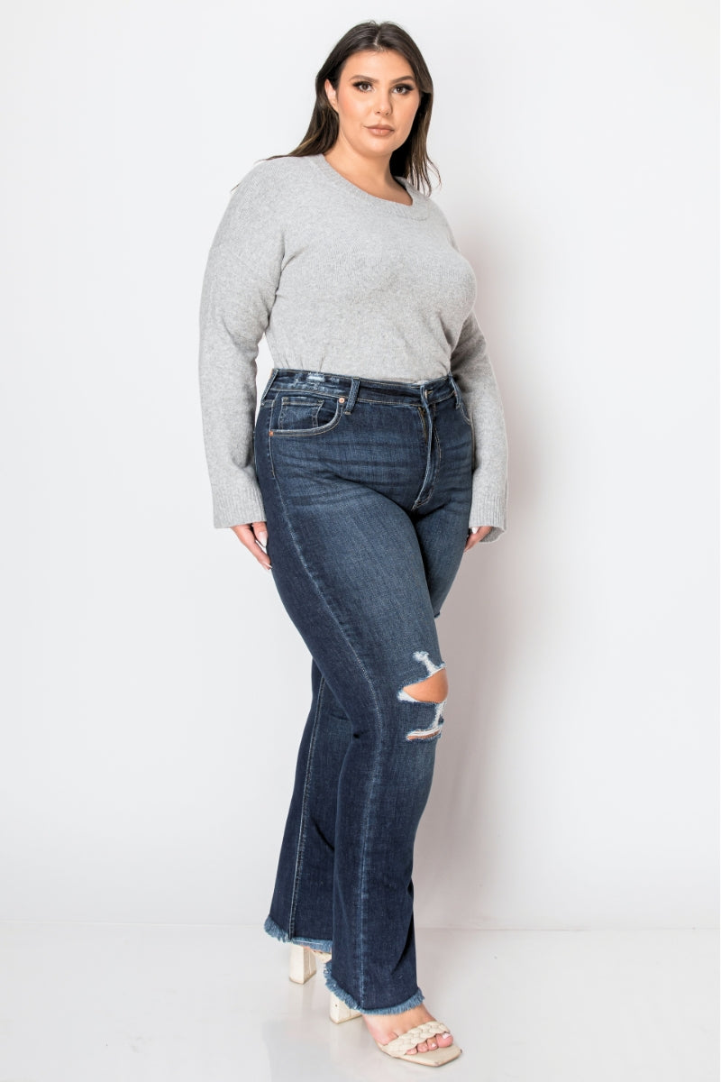 Leah plus High Rise Western Boot Jeans in P-18 view 2 - High-Waisted - Jeans Boot (bottom)