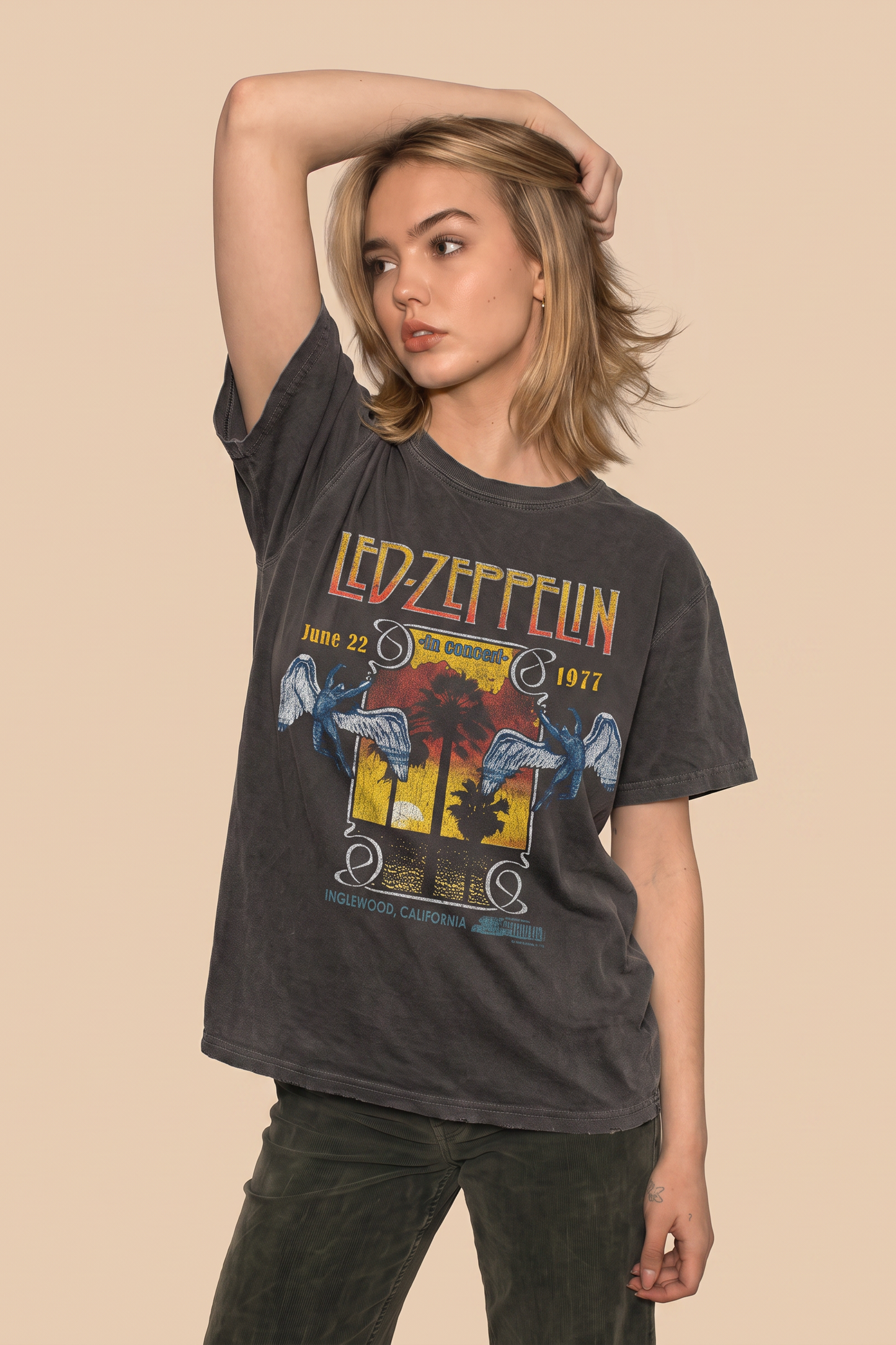 Led Zeppelin Inglewood Sunkissed Gray Tee in M view 3 - Led Zeppelin 1 Songs (top)
