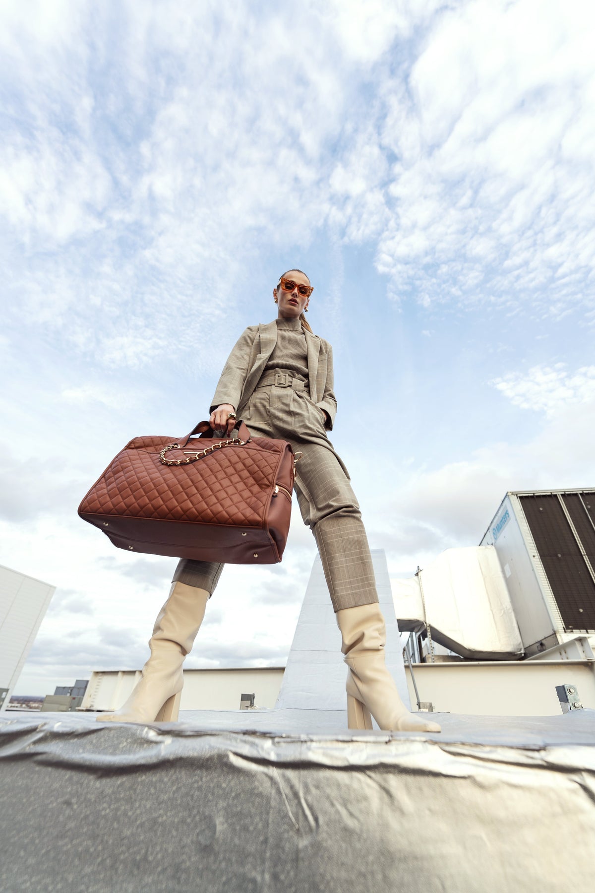 Lexie Weekender Bag in Cognac Brown view 2