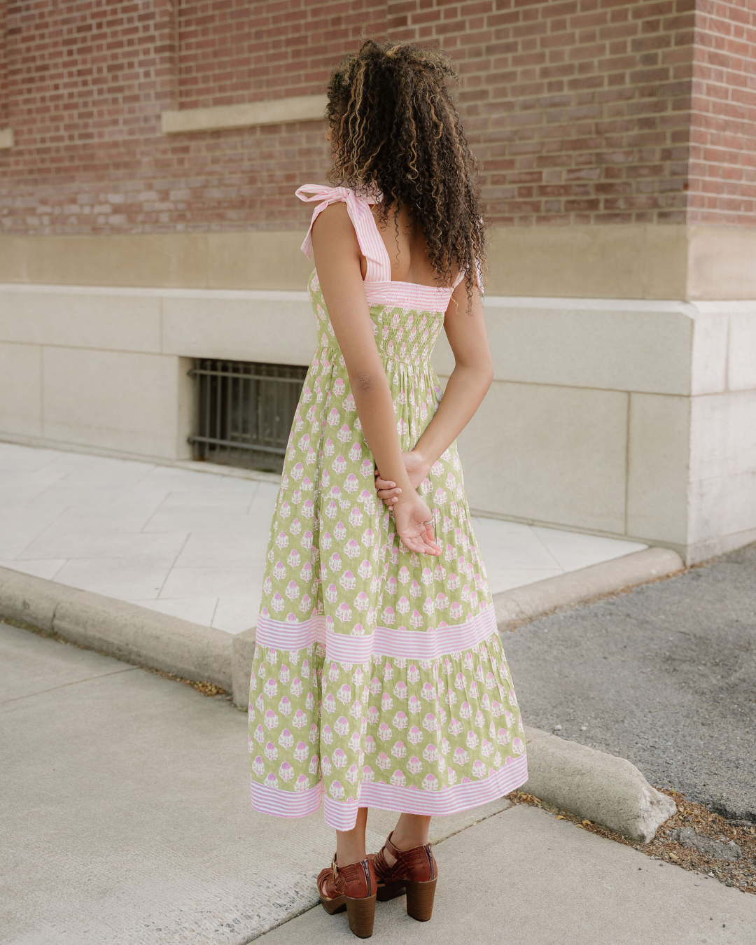Lily Detail Knot Straps Maxi Dress - Green view 5 - Green Dress