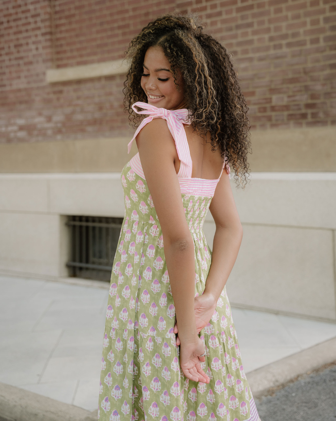 Lily Detail Knot Straps Maxi Dress - Green view 7 - Green Dress