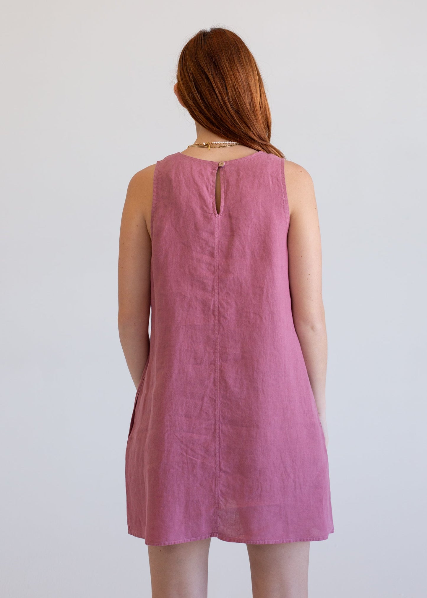 Linen Mini Dress in S view 6 - Linen Mini Dress Women