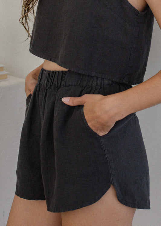 Linen Pull-on Shorts in XS view 2 - Linen Shorts Pull And Bear (bottom)
