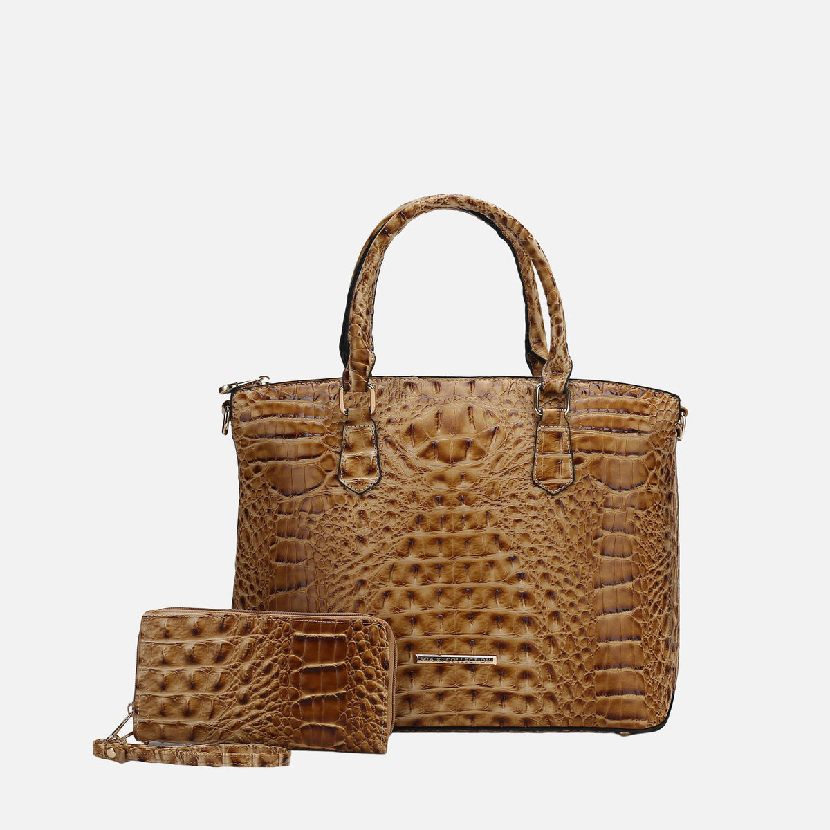 Liora Croc Embossed Tote Bag and Set in Croco Black - Lior Crossbody (one-piece)