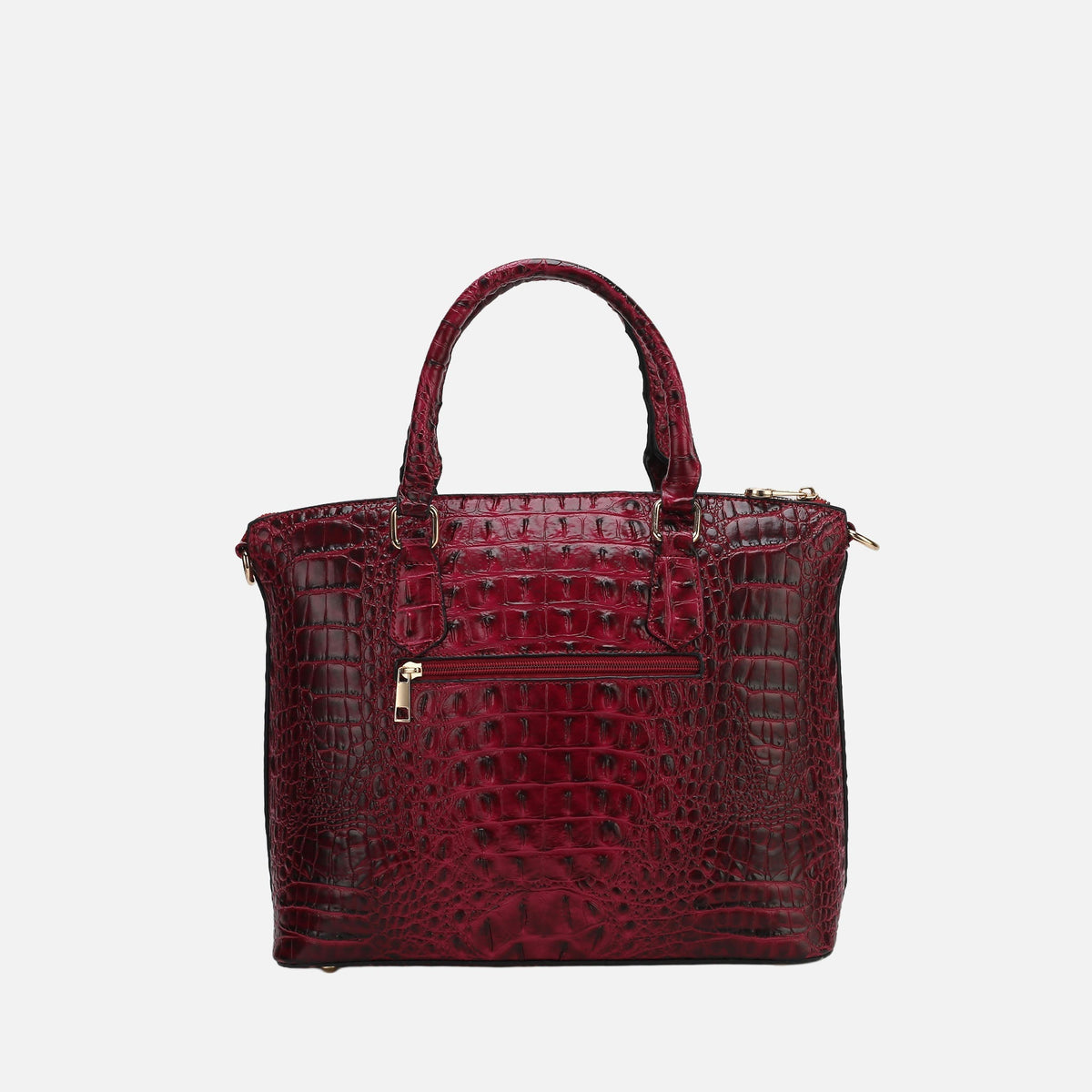 Liora Croc Embossed Tote Bag and Set in Croco Fuchsia view 3 - Lior Crossbody (one-piece)