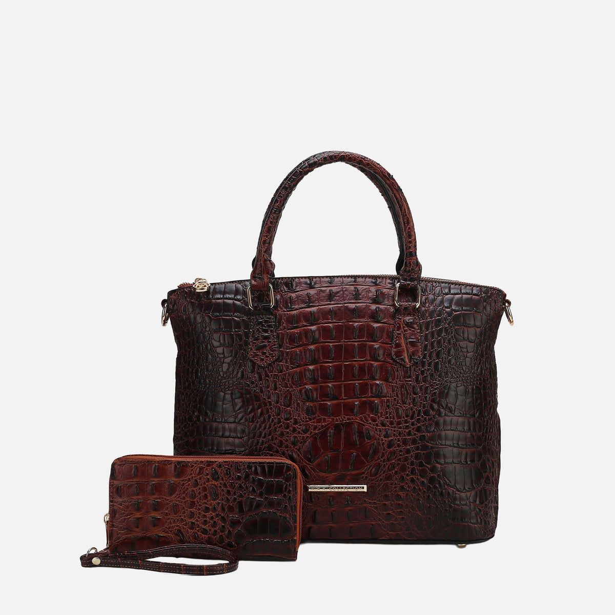 Liora Croc Embossed Tote Bag and Set in Croco Purple view 5 - Lior Crossbody (one-piece)