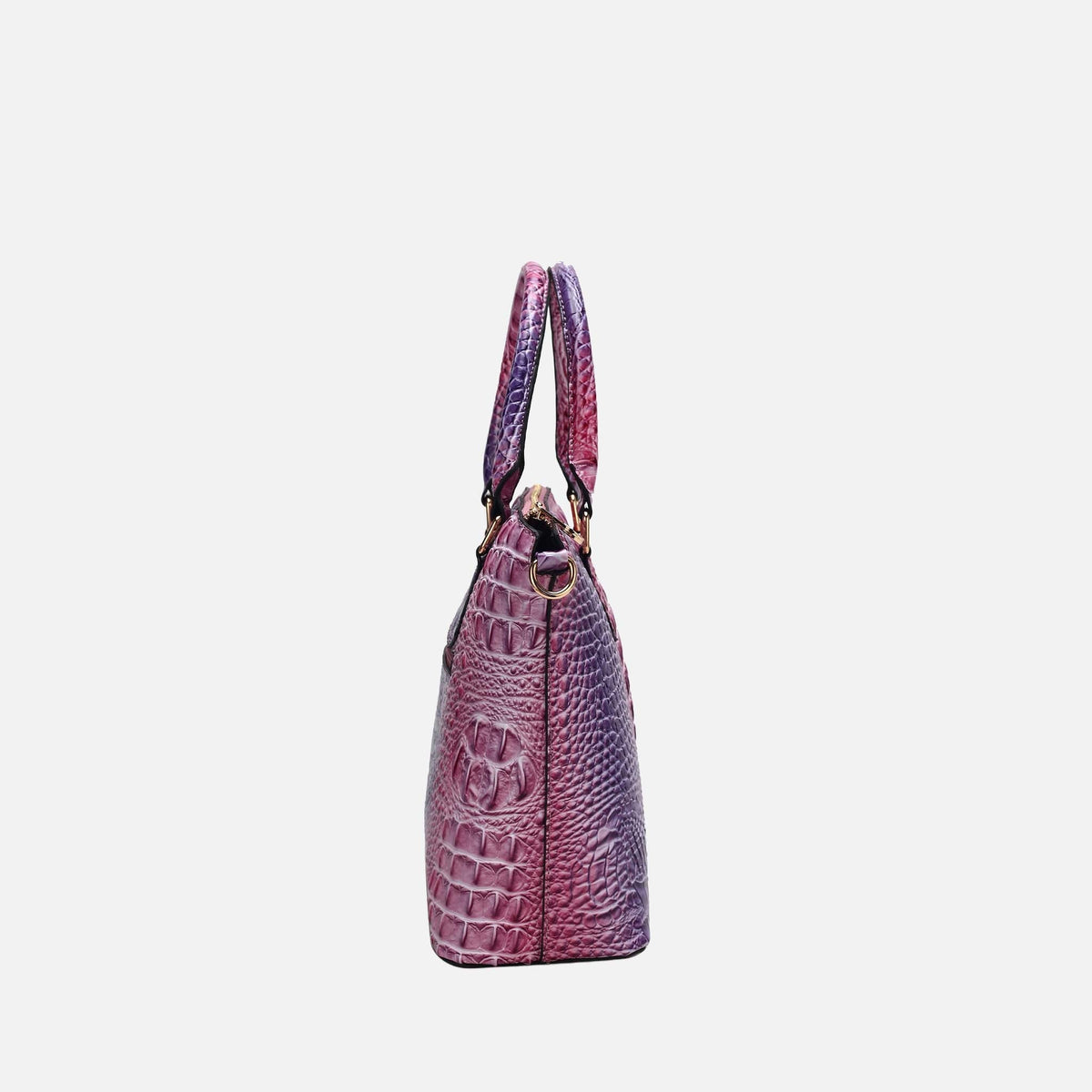 Liora Gradient Croc Shoulder Bag and Wallet Set in Croc Pink view 4 - Set Bag (one-piece)