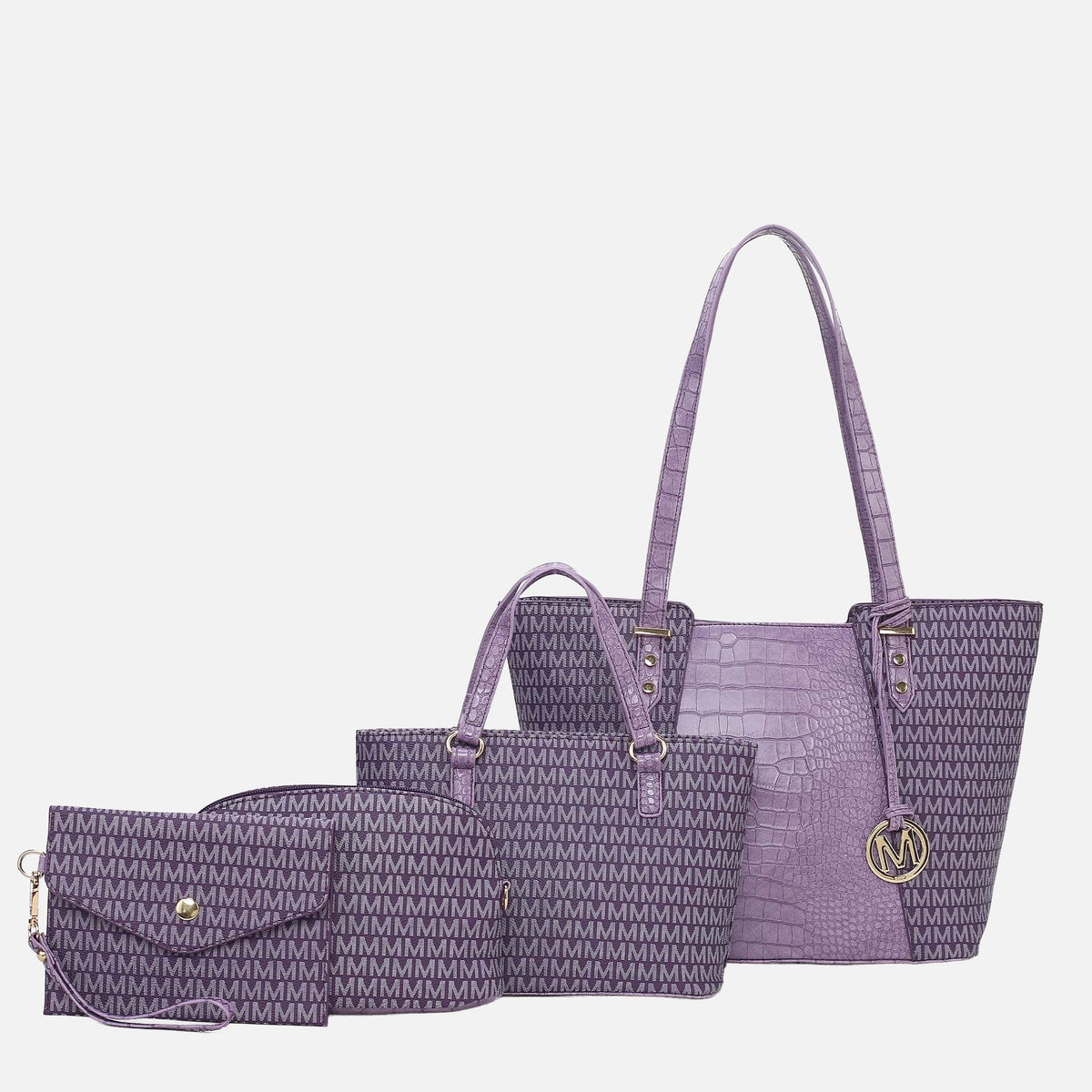 Lippa M Signature Tote and Set in Denim Blue view 7 - Lip Tote Bag (one-piece)